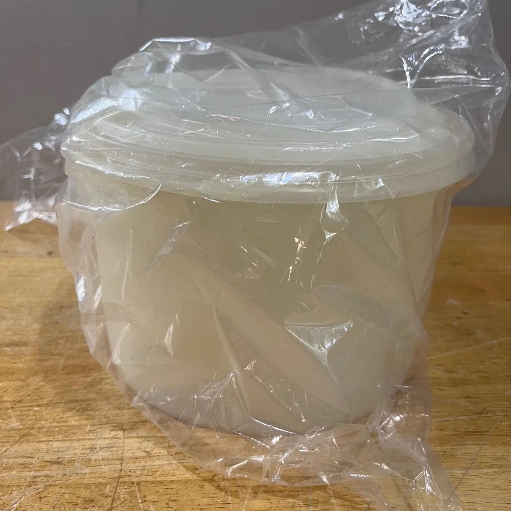 Vtg Tupperware Servalier Nesting Canister‎ Set Sheer White MCM 3 Piece Retro